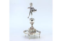 Silver toothpick holder with fish vendor