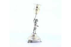 Porte-cure-dents en argent avec calice en or