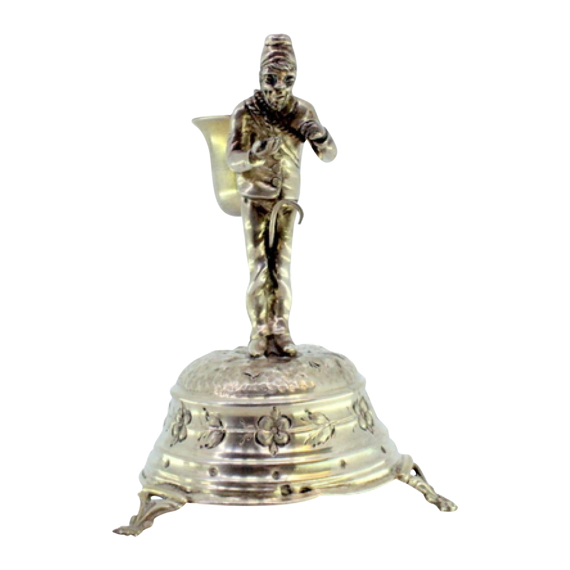 Silver toothpick holder with individual carrying basket on back