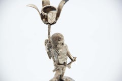 Silver toothpick holder with miniature angel