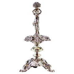 Silver toothpick holder with nude young woman