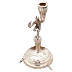 Silver toothpick holder with peasant carrying fruit