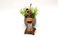 Silver toothpick holder with Poseidon figure