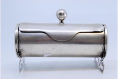 Silver toothpick holder with removable lid