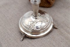 Silver toothpick holder with salesman hawking
