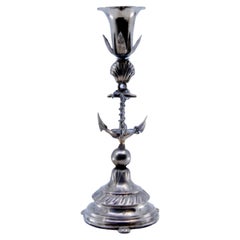 Antique Silver toothpick holder with shell supporting chalice on anchor