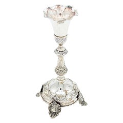 Silver toothpick holder with wavy chalice