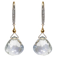 Silver Topaz 27 Carats and Diamonds Paradizia Earrings