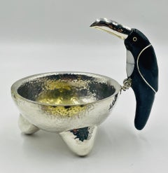 Silver Toucan Molcajete Bowl by Los Castillo, Taxco Mexico, 1960s
