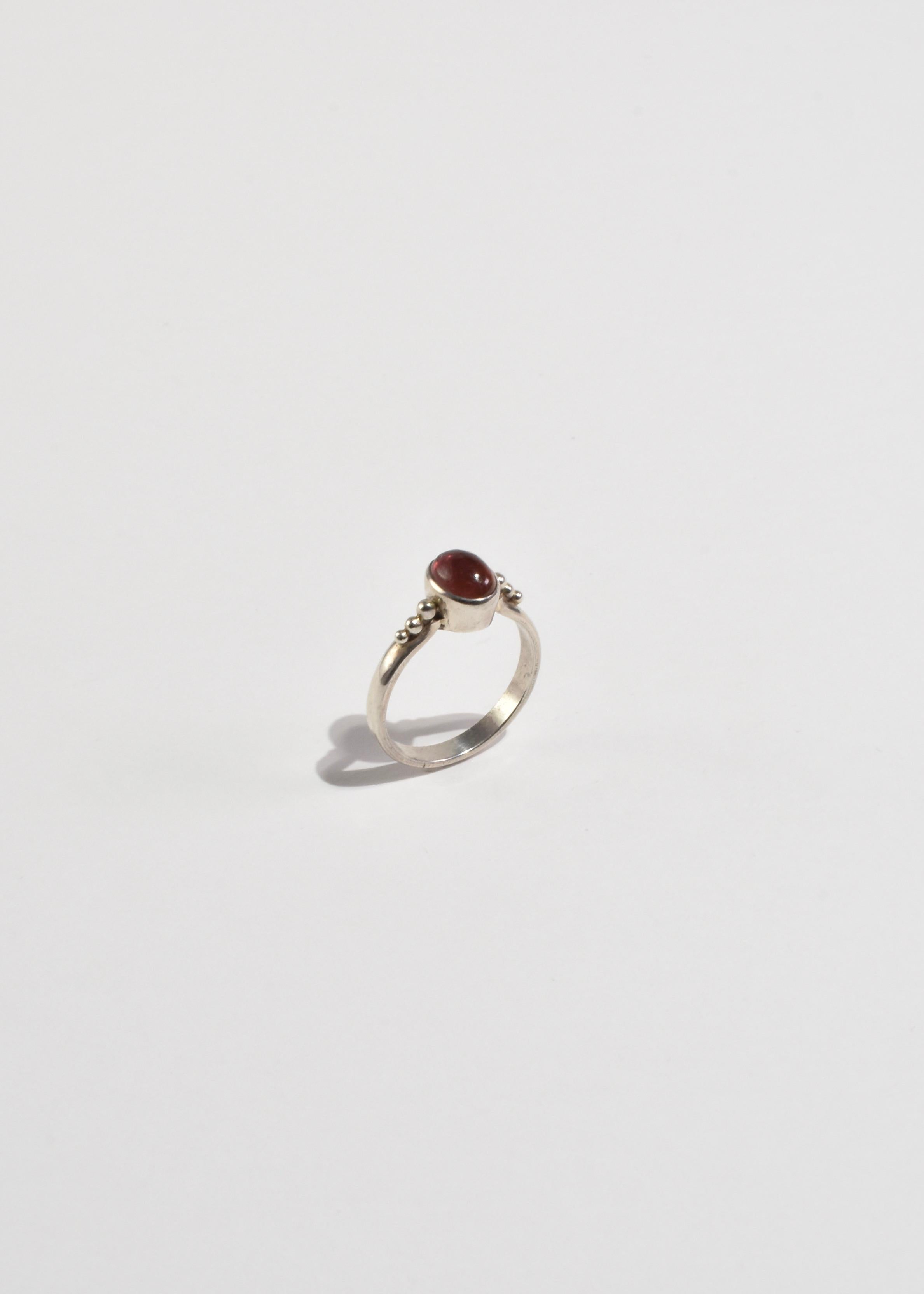 Cabochon Silver Tourmaline Ring