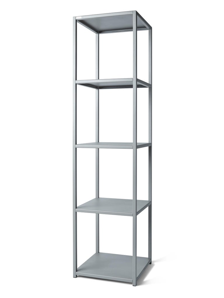 Modern Silver Tower Open Shelving Unit For Sale