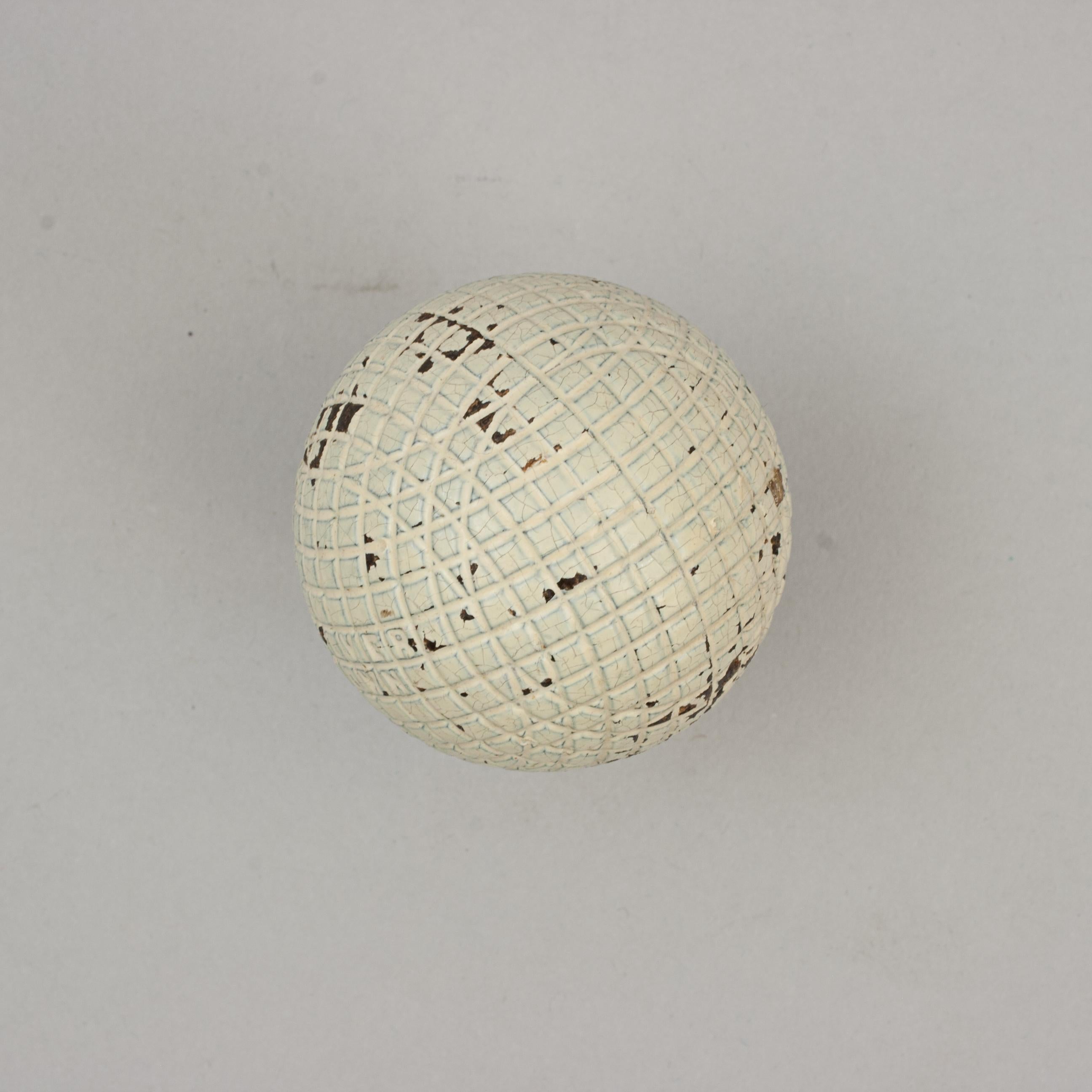 British Silver Town Gutta Percha, Mesh Pattern Golf Ball For Sale