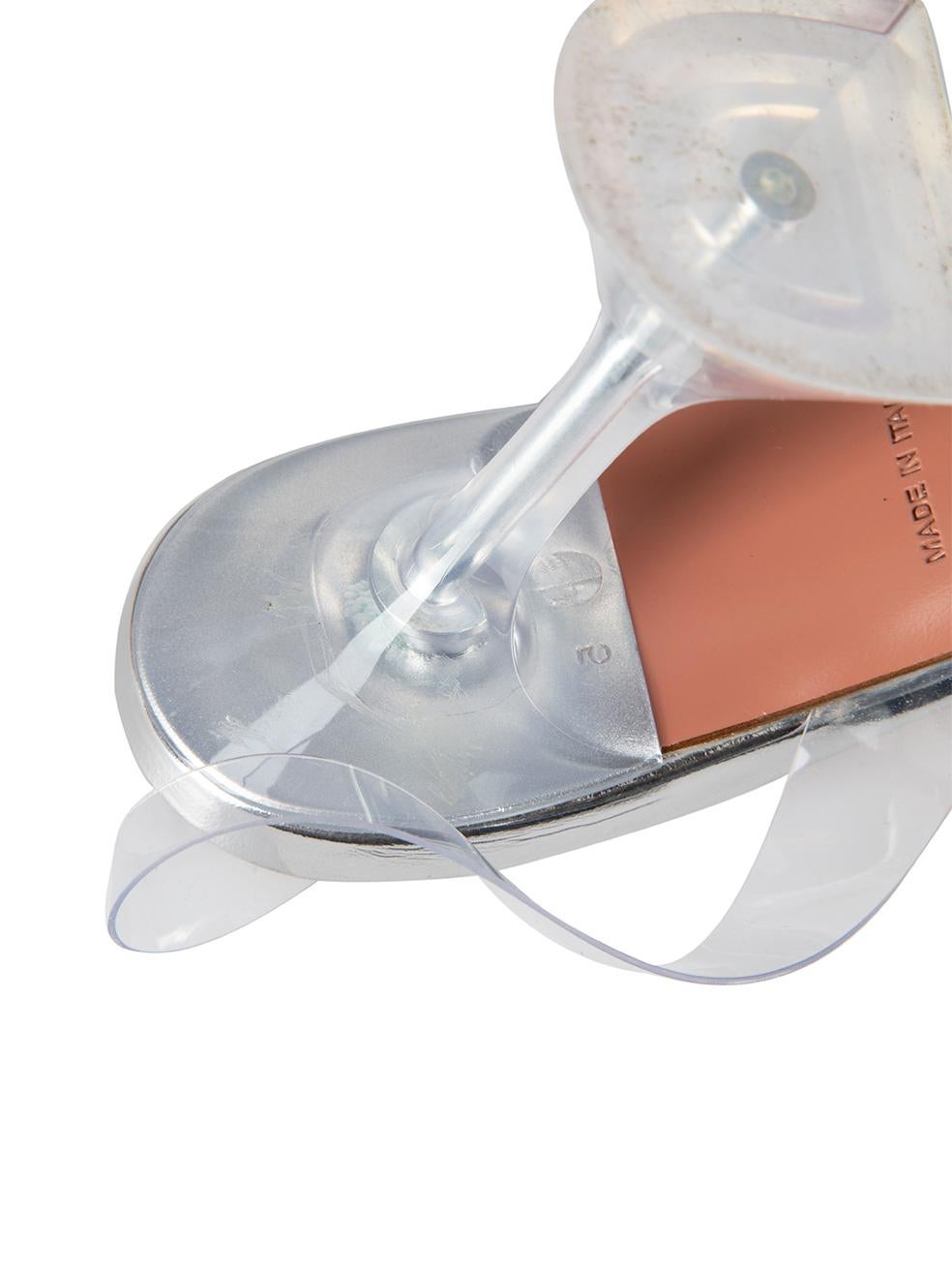 Silver Transparent PVC Rosie Glass Slingback Heels Size IT 36 2