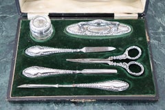 Silver Travel Vanity Manicure Nail Kit Set