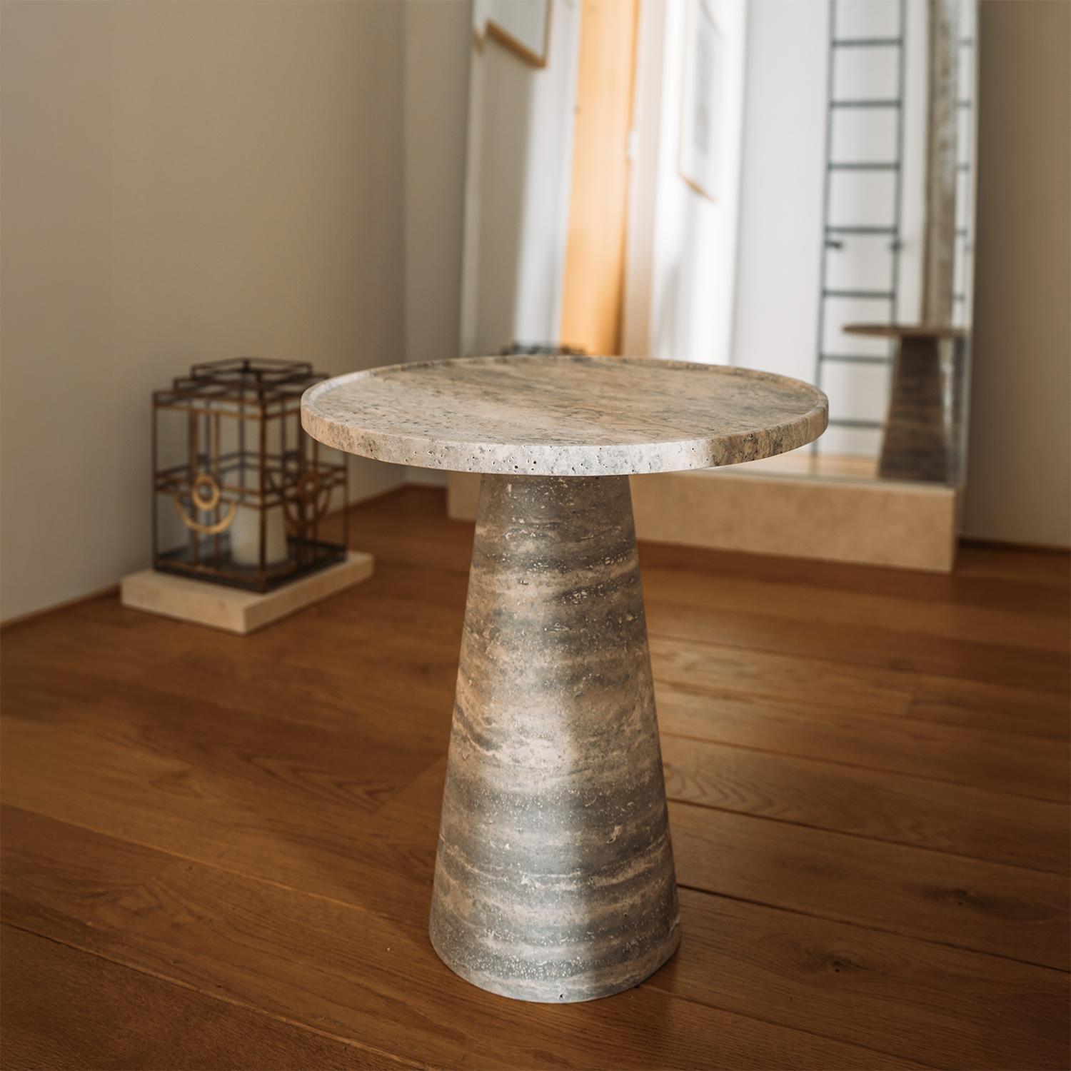 Tavolino a cono in travertino Silver in vendita 3