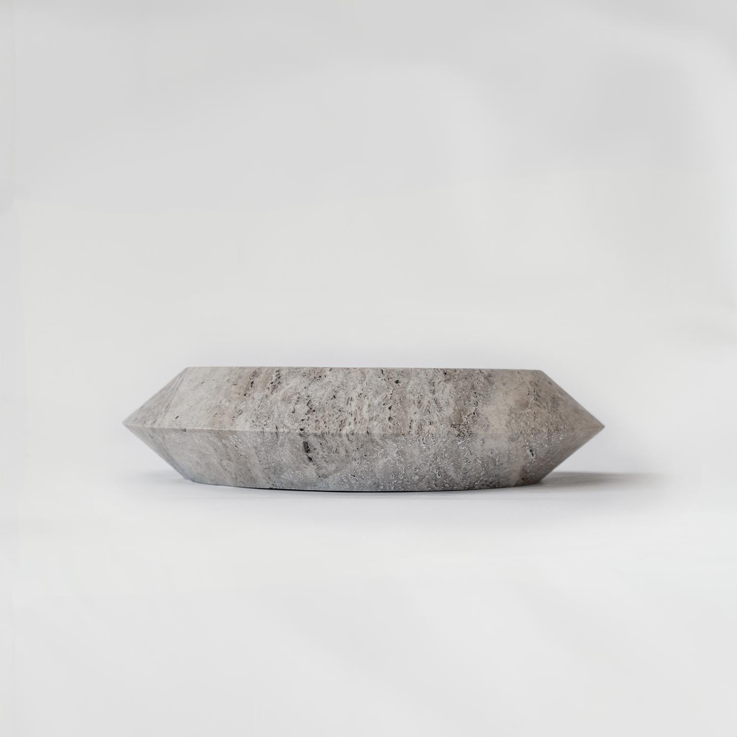 Olandese Ciotola The Eclipse Silver in travertino XL in vendita