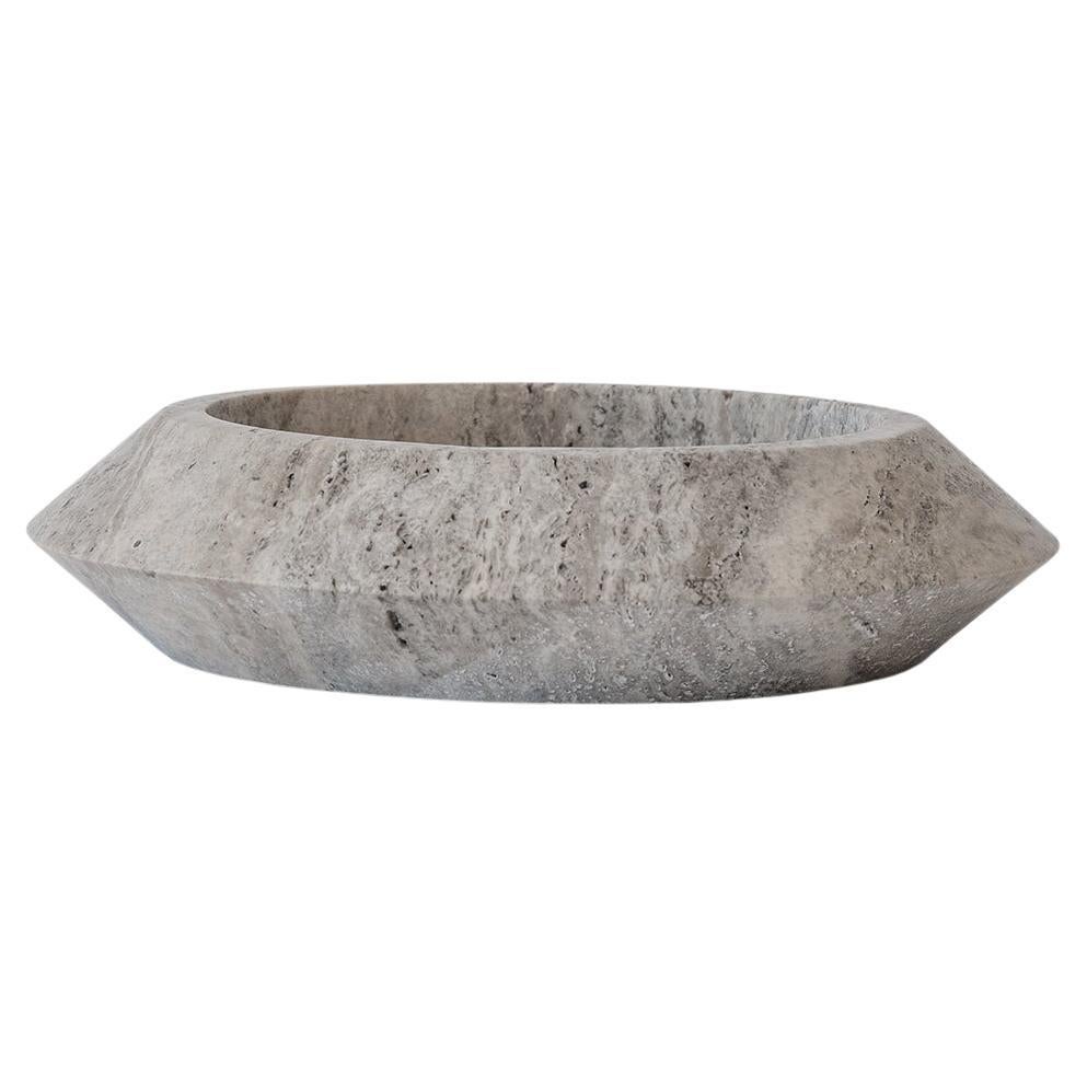 Silver Travertine Eclipse Bowl XL
