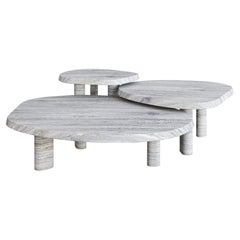 Silver Travertine Medium Fiori Nesting Coffee Table by the Essentialist