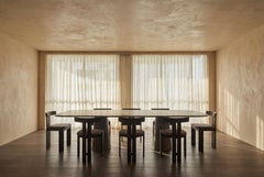 Silver Travertine Rectangle Dining Table, the Style of 1970 Angelo Mangiarotti