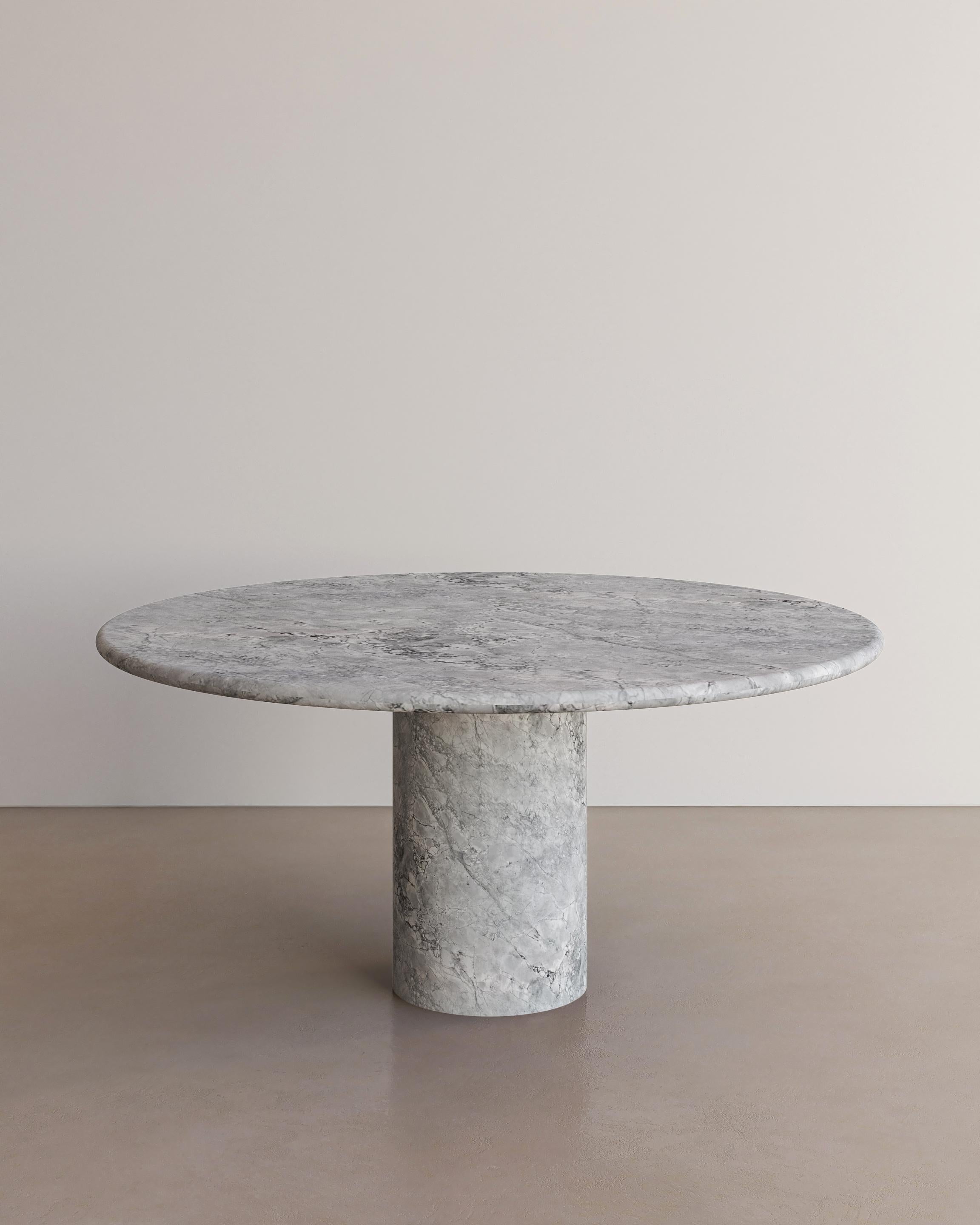 Silver Travertine Voyage Dining Table i by the Essentialist For Sale 5