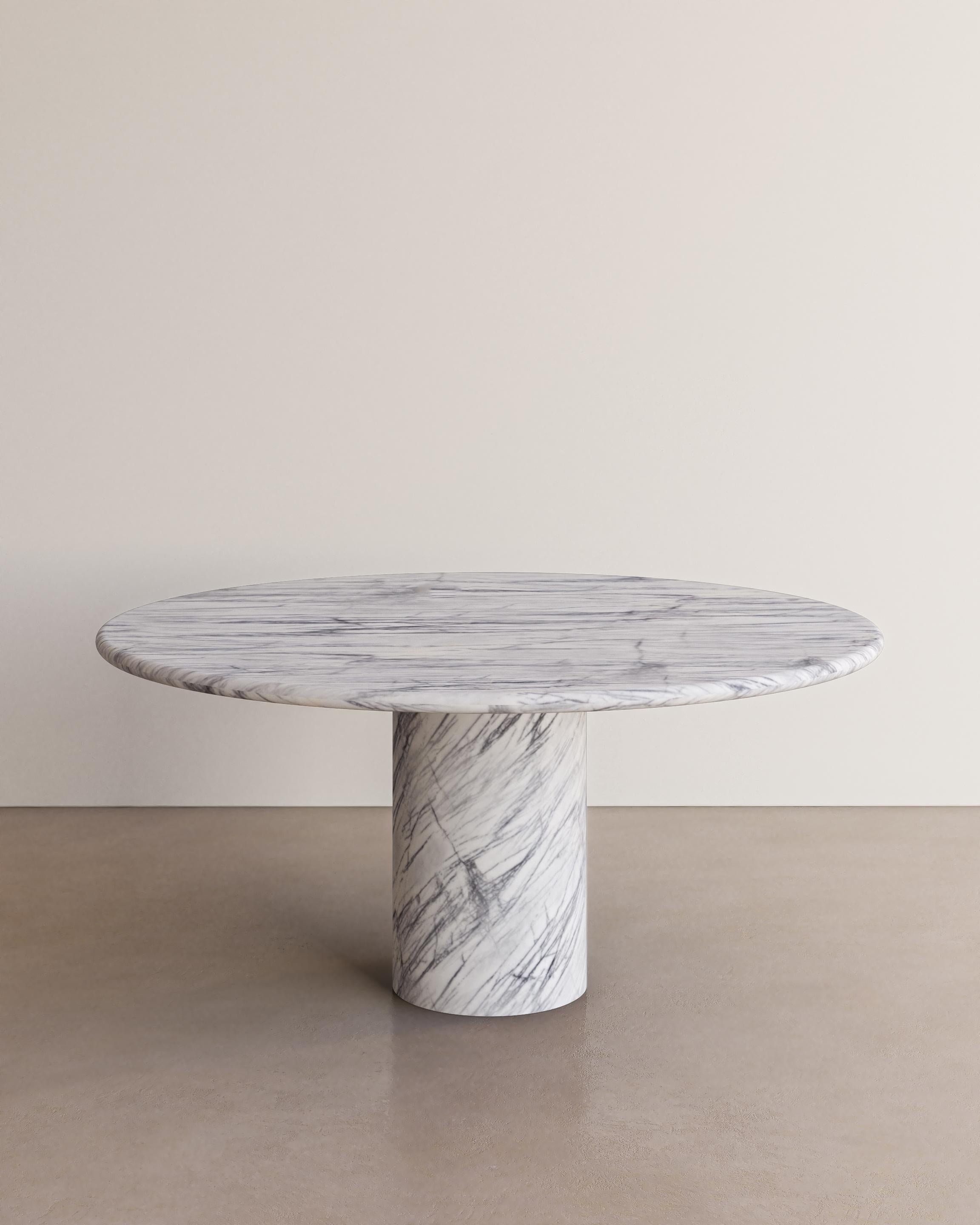Silver Travertine Voyage Dining Table i by the Essentialist For Sale 7