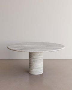 Silver Travertine Voyage Dining Table i by the Essentialist