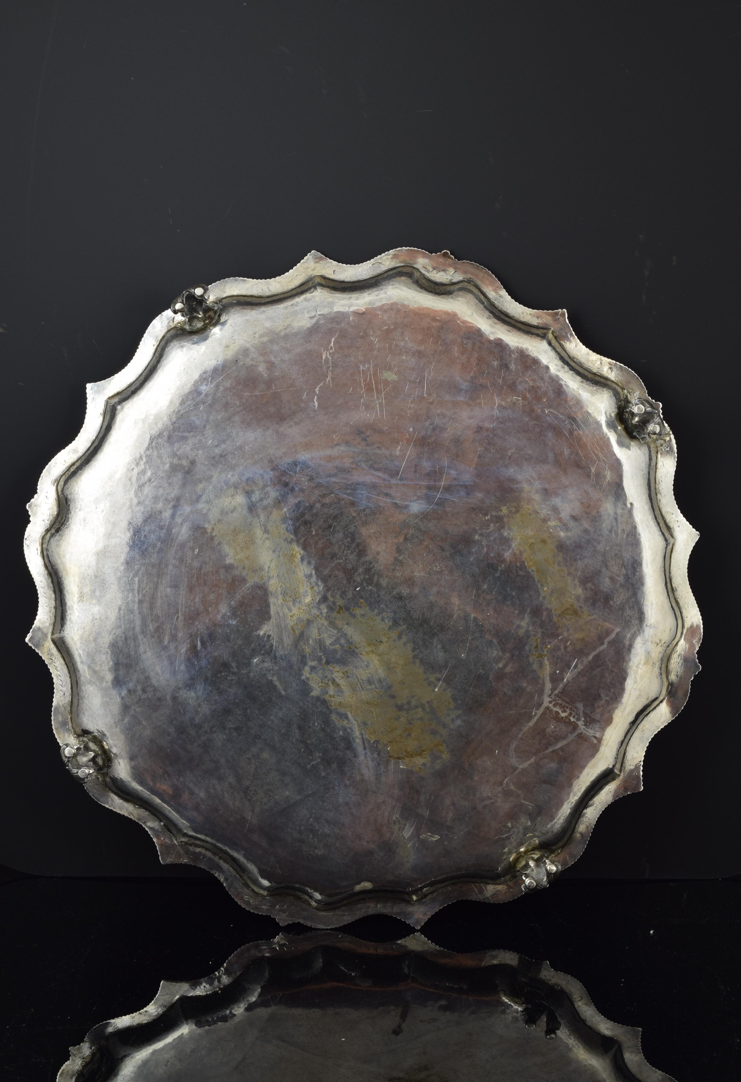 Spanish Silver Tray. Blas De Amate, Seville, Spain, Mid-18th Century, with Hallmarks