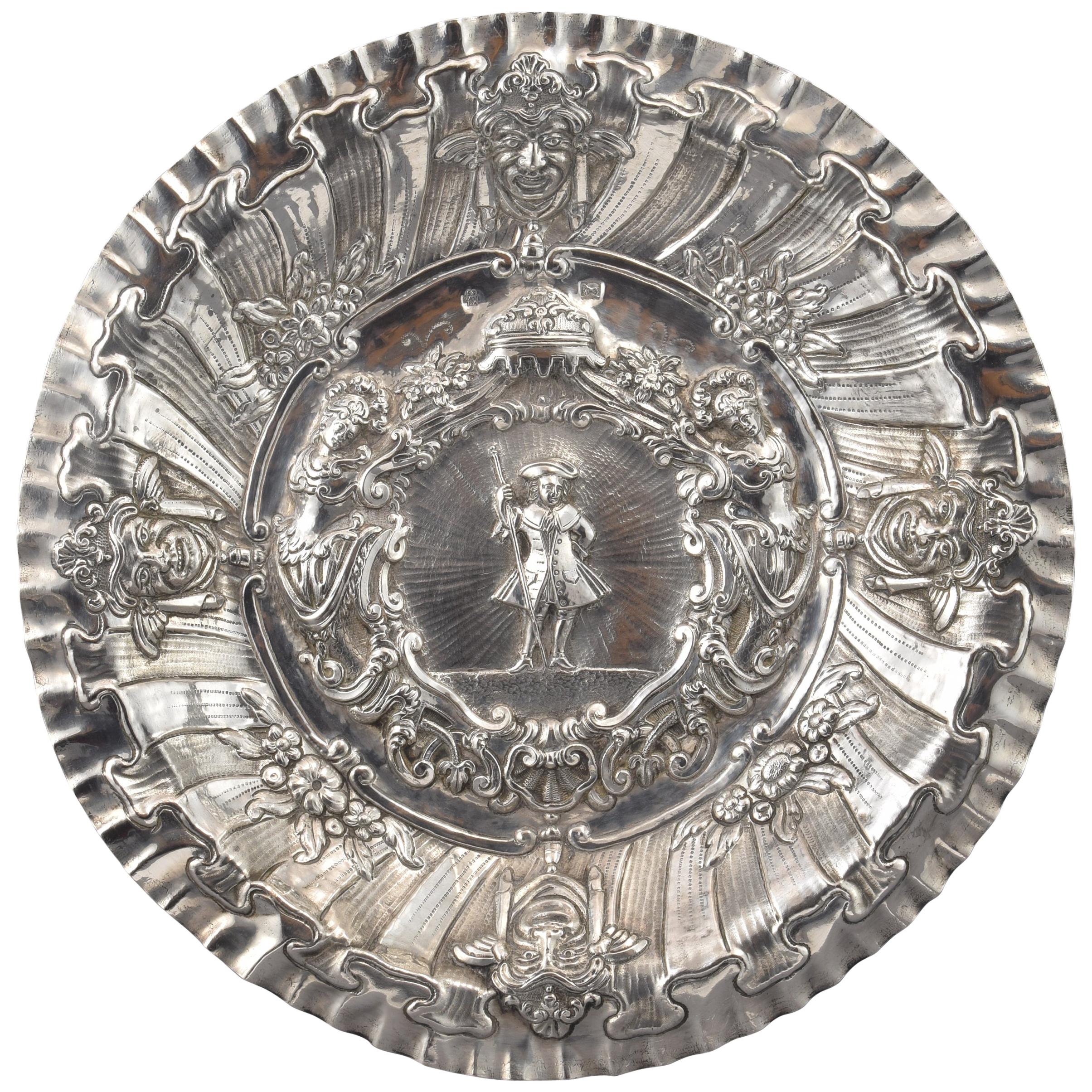 Silver Tray. J.J. Dávila, Salamanca, Spain, circa Mid-18th Century