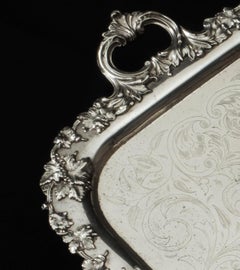 Silver Tray 'Large' English, Late 19th Century Silver Plated, No Hallmarks