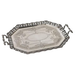 Antique Silver Tray West & Son Jewelery Dublin, 1894-1895
