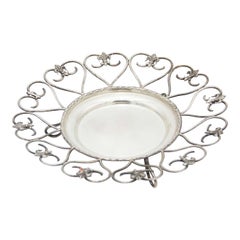 Silver tray with fleur-de-lis details