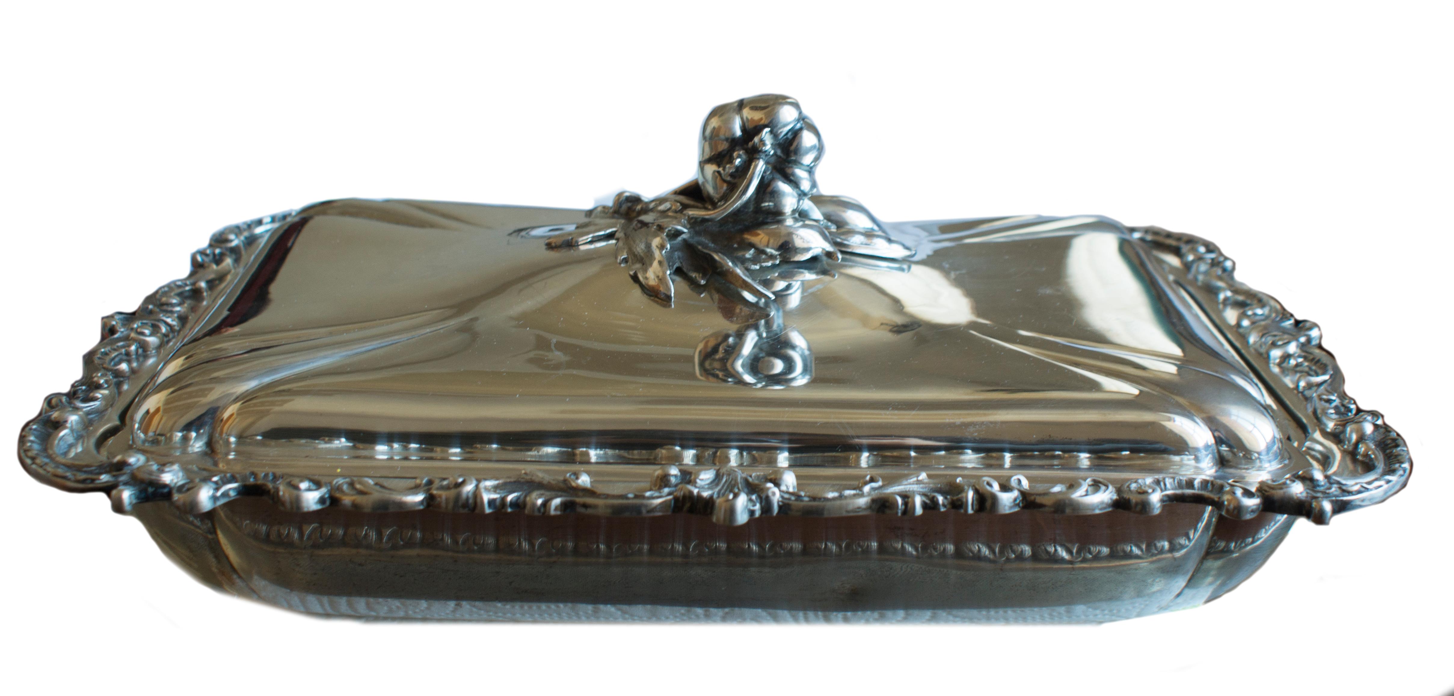 20th Century Silver Tray with Top For Sale