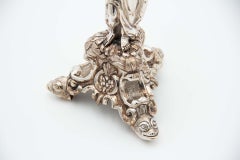 Silver triangular toothpick holder