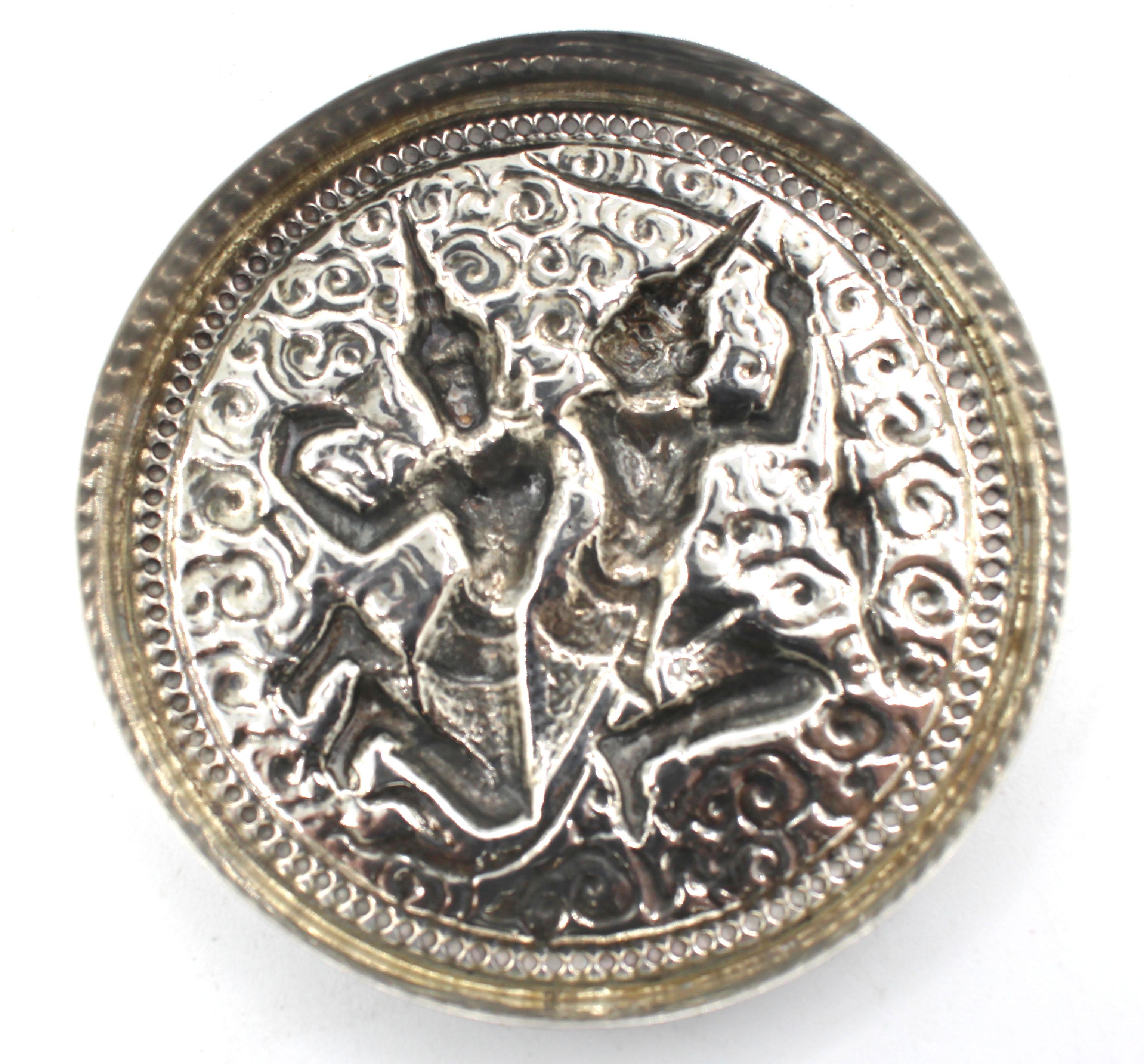 20th Century Silver Trinket Box, Thai, circa 1925