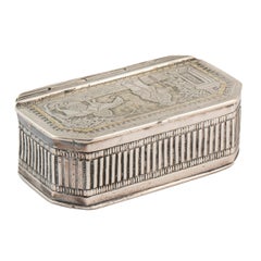 Silver Trinket Box with Chinese Scene, Late 19th-Early 20th Century