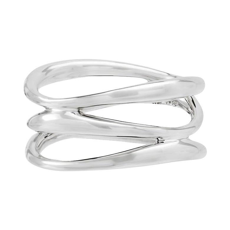 Silver Triple Vaiven Ring, size: 75 For Sale