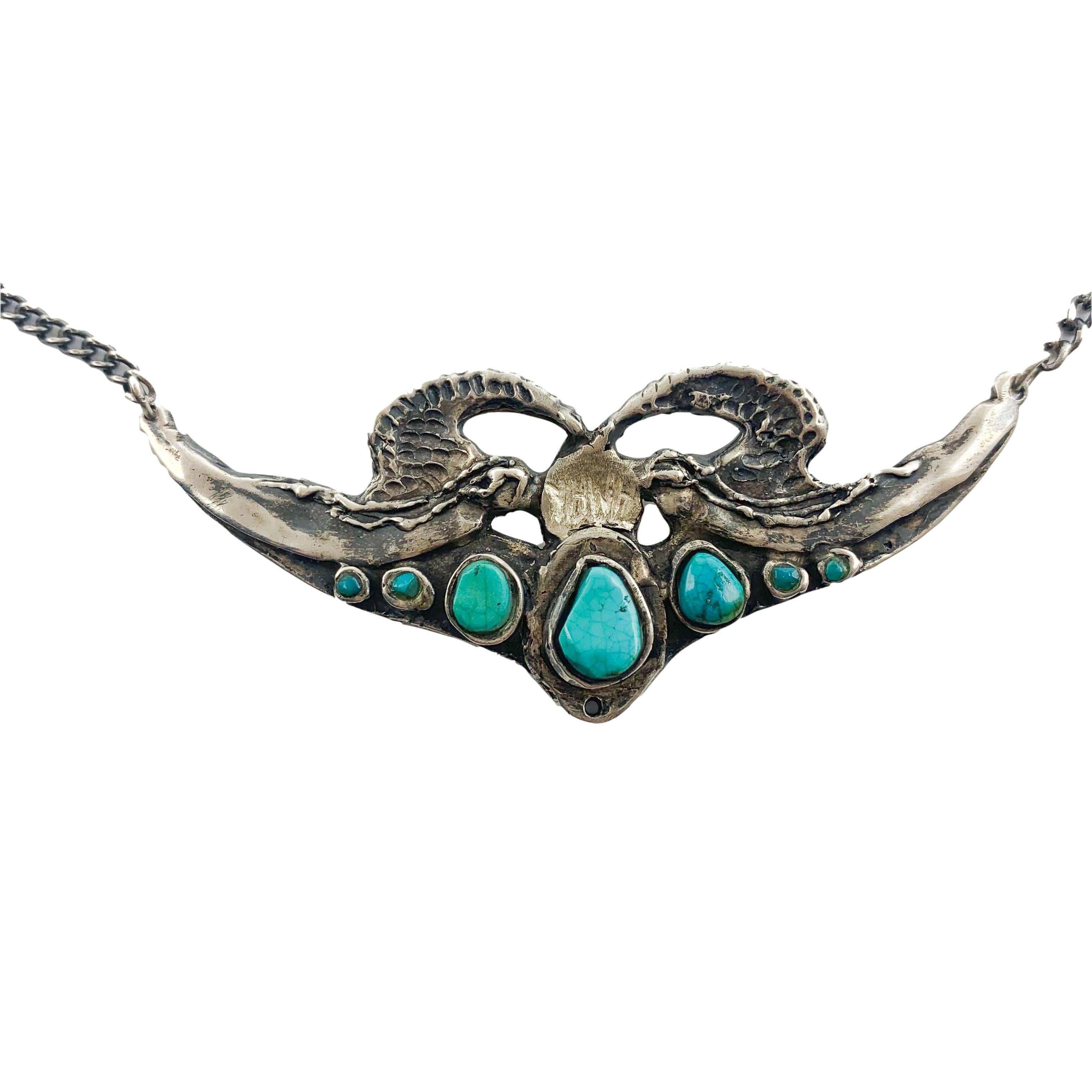 -Necklace 
-Silver
-Turquoise