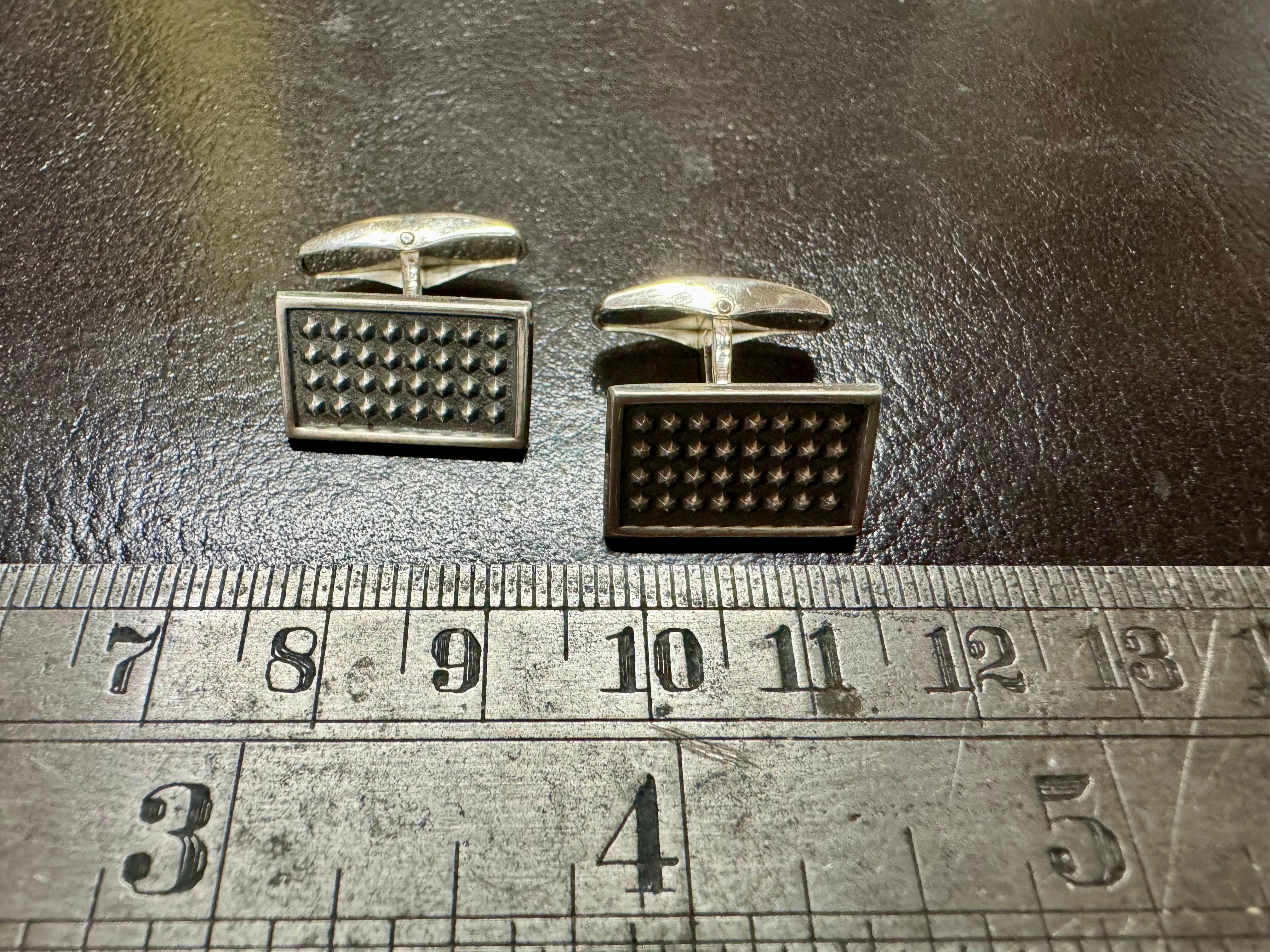 Modernist Silver Turun Hopea 1966 Cufflinks Made in Finland For Sale