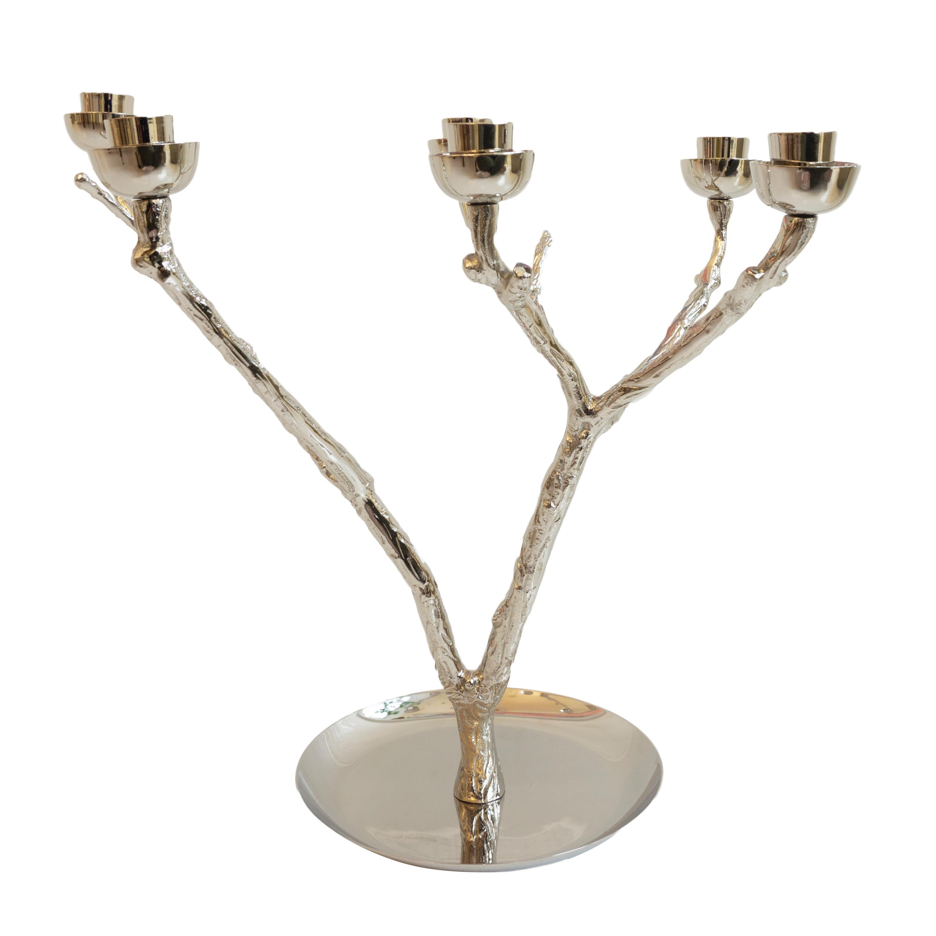 silver twig candle holder