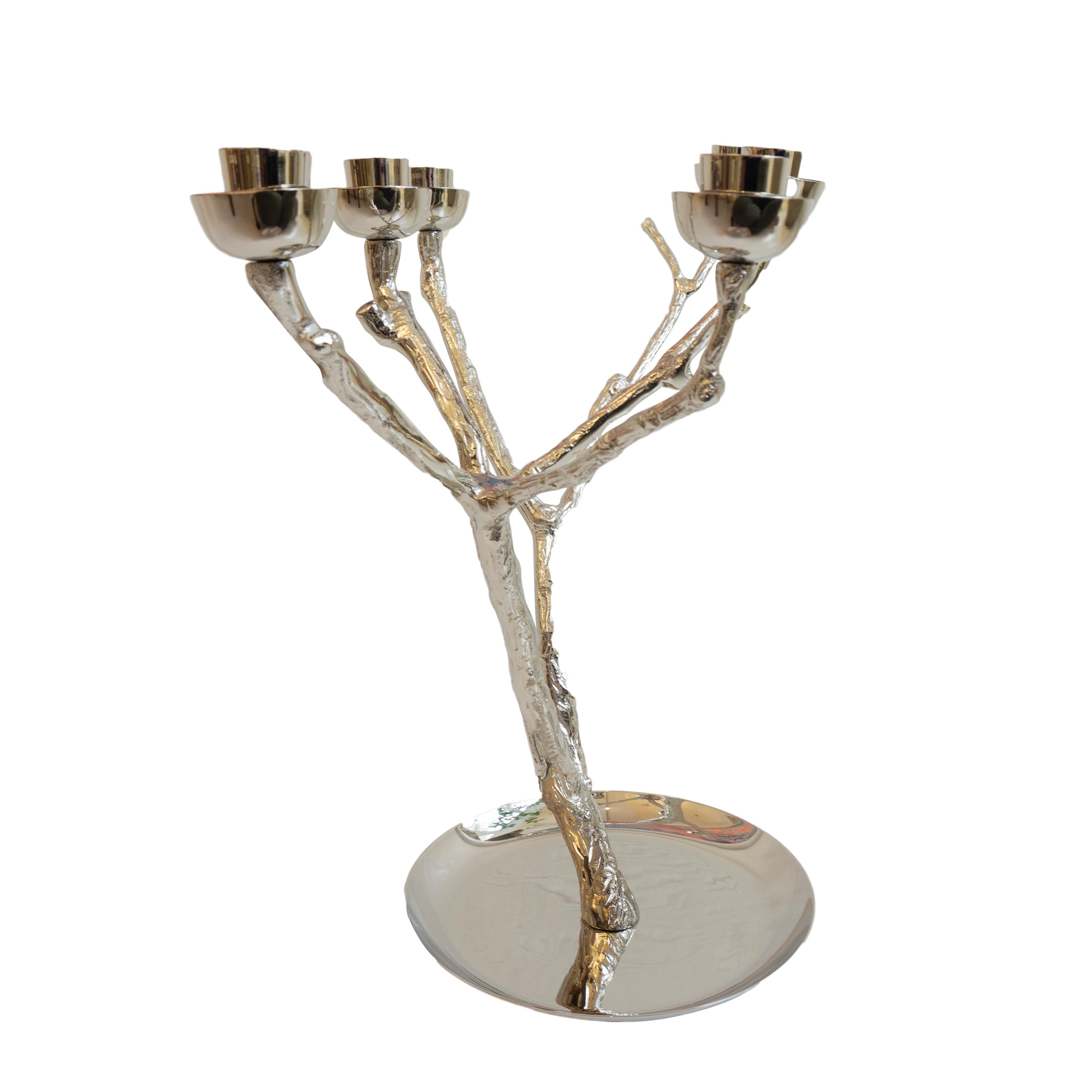 silver branch candle holder