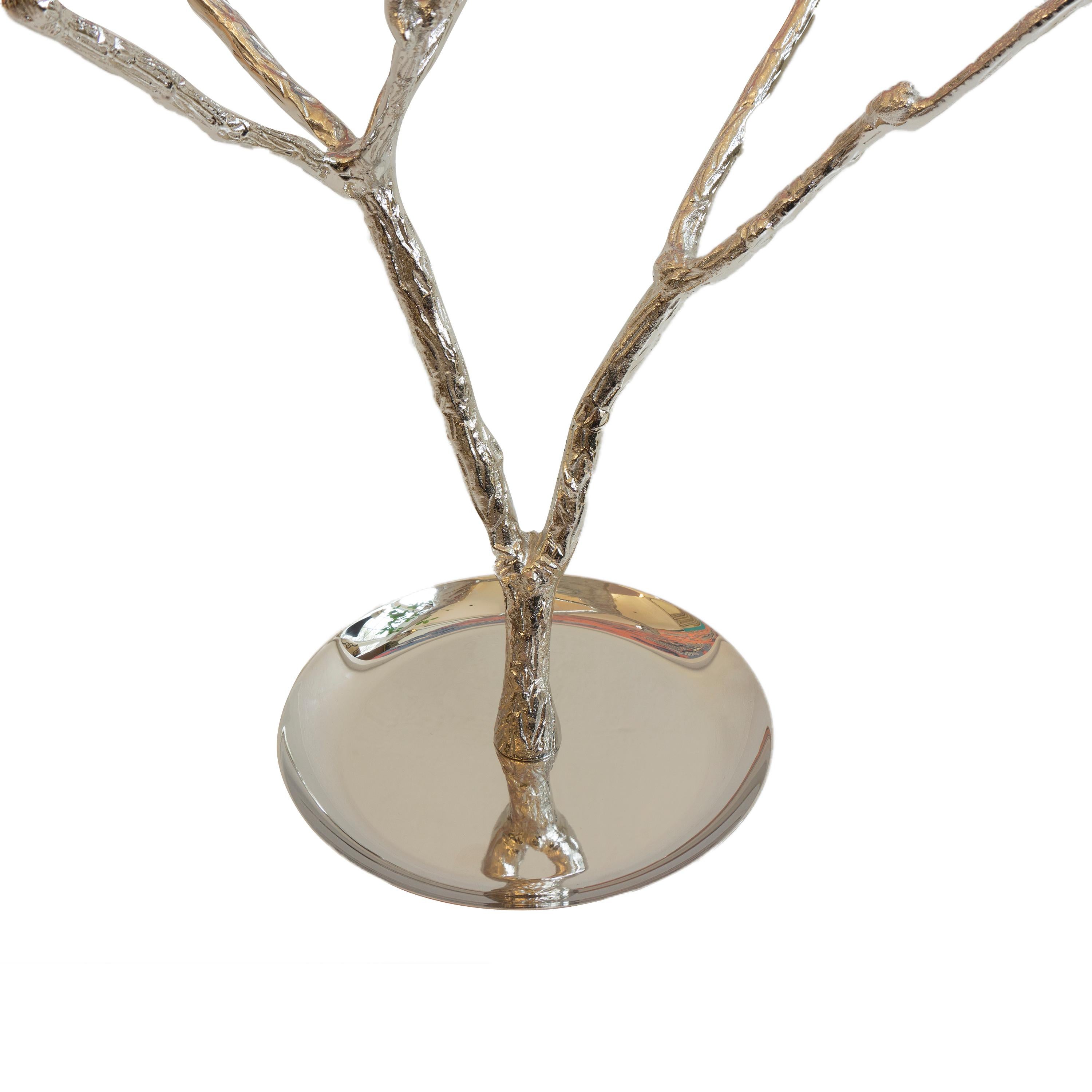 Plated Silver Twig Candleholder