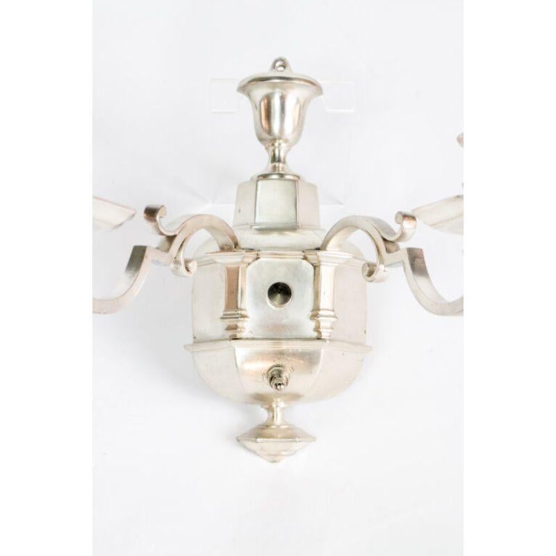 20th Century Silver Two Arm Sconces with Switches, E.F. Caldwell For Sale