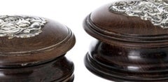 Silver - Two boxes with lids - 19th century