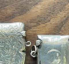 Silver - Two English silver matchboxes - 19th century