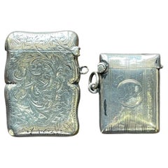Silver - Two English silver matchboxes - 19th century