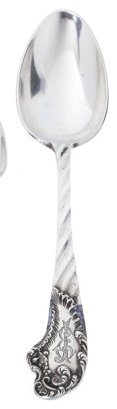 Silver - Two silver spoons - 19th century