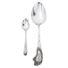 Silver - Two silver spoons - 19th century