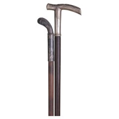 Silver - Two walking sticks - 19th century