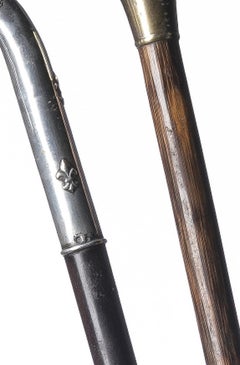 Silver - Two walking sticks with silver - 19th century