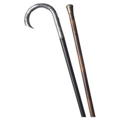 Silver - Two walking sticks with silver - 19th century